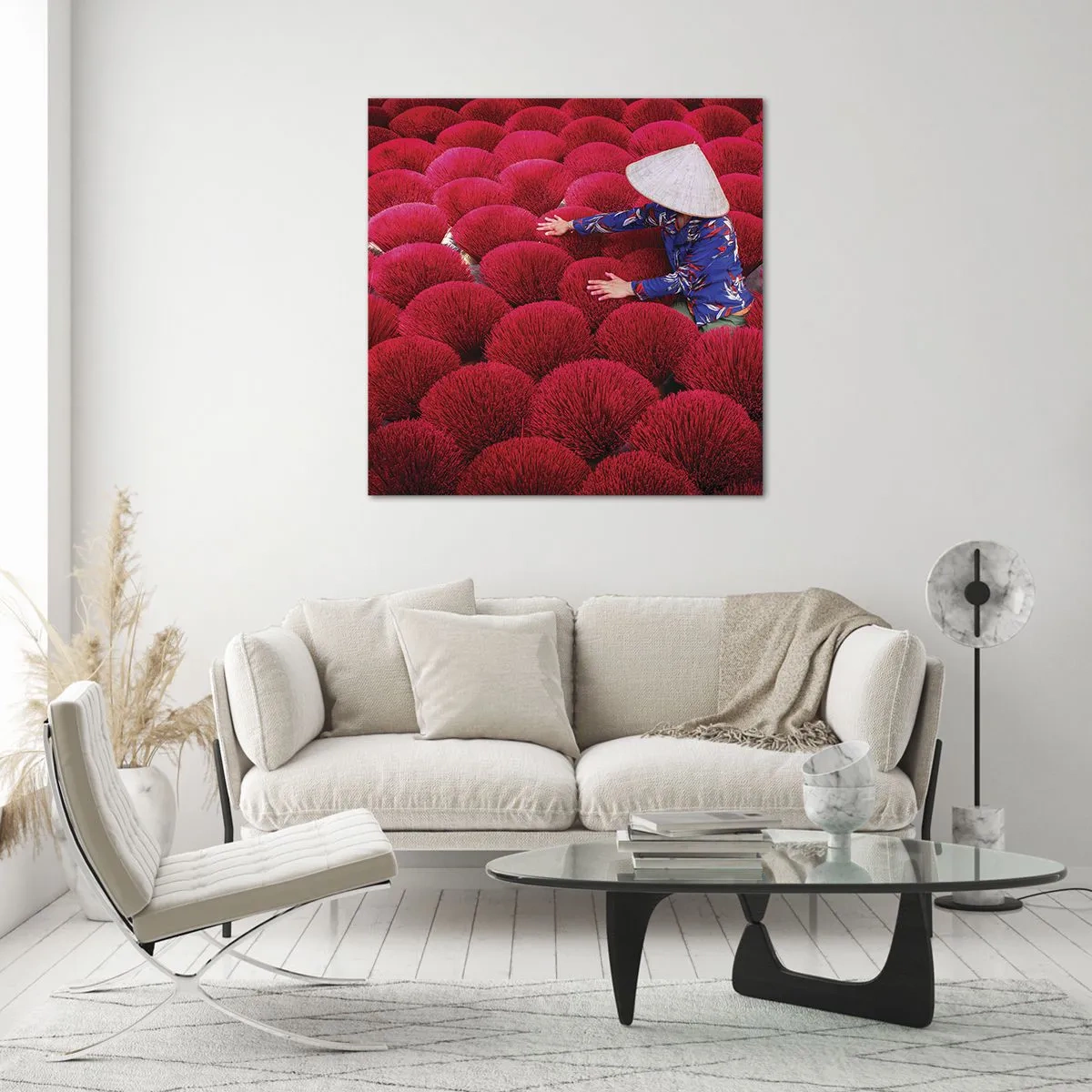 Obraz na szkle - Na ryżowym polu - 60x60 cm