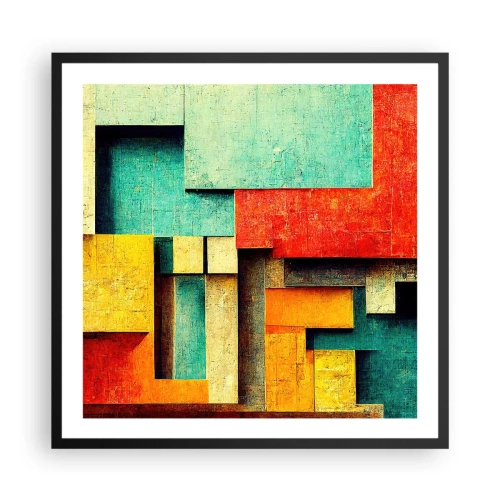 Plakat w czarnej ramie - Festiwal kątów prostych - 60x60 cm