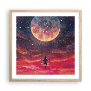 Plakat w ramie jasny dąb - Bujać w obłokach - 50x50 cm