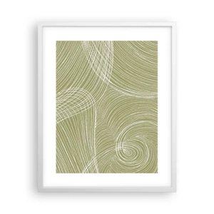 Plakat w białej ramie - Abstrakcja misterna w bieli - 40x50 cm