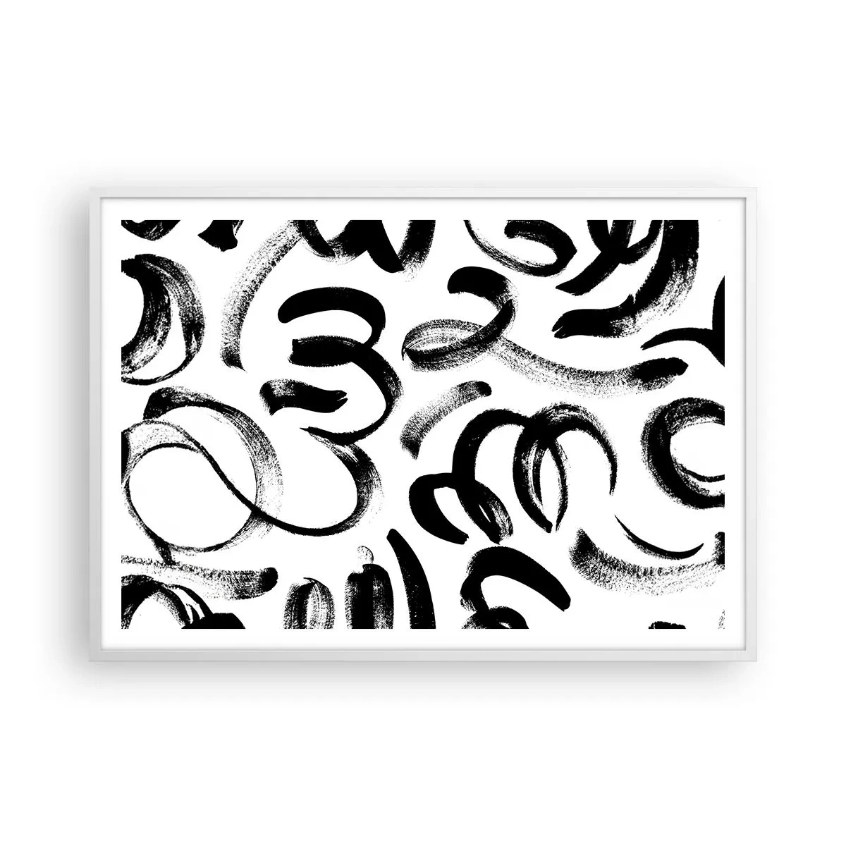 Plakat w białej ramie - Czarno na białym - 100x70 cm