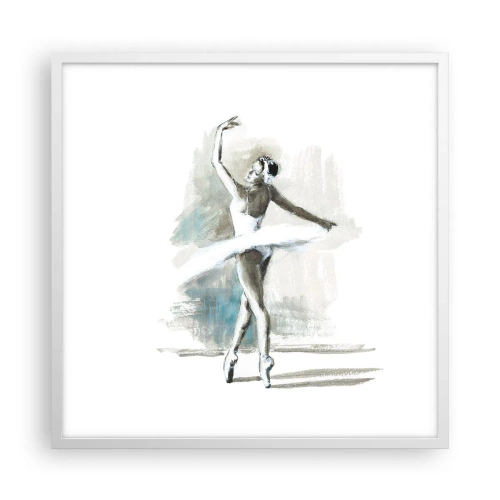 Plakat w białej ramie - Zaklęta w łabędzia - 60x60 cm