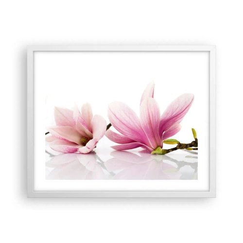 Plakat w białej ramie - Delikatne jak powiew wiosny - 50x40 cm