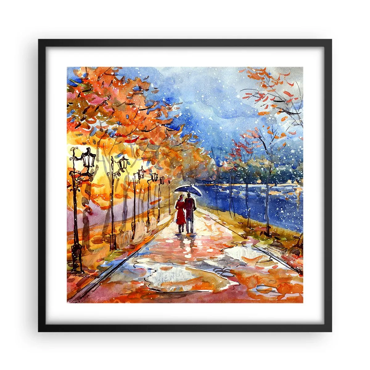 Plakat w czarnej ramie - Razem do granicy czasu - 50x50 cm