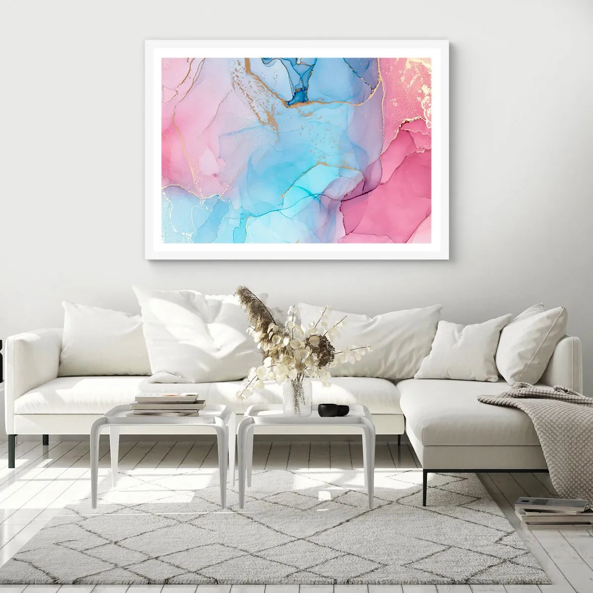 Plakat w białej ramie - Spotkanie i przenikanie - 40x30 cm