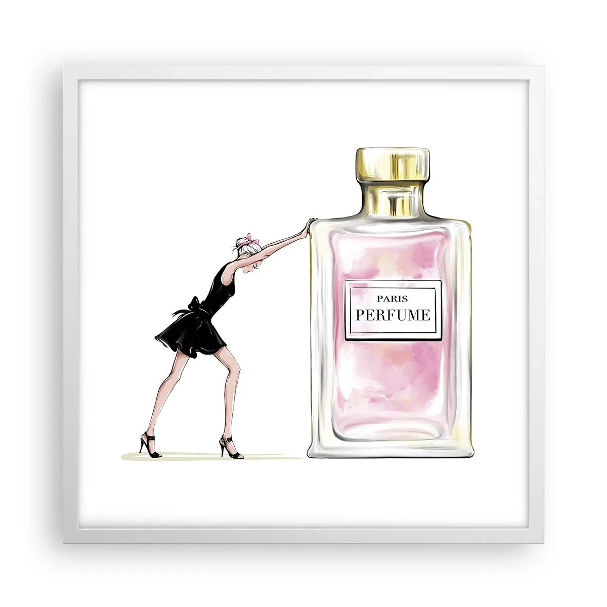 Plakat w białej ramie - Esencja kobiecości - 50x50 cm