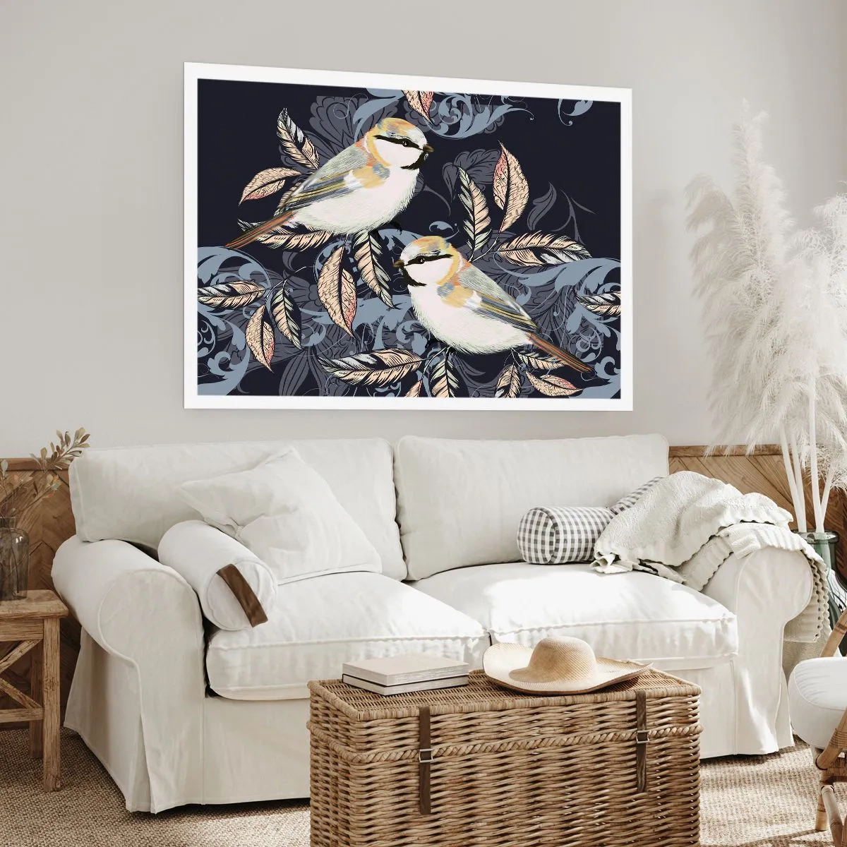 Plakat - Żółto-błękitny trel - 40x30 cm