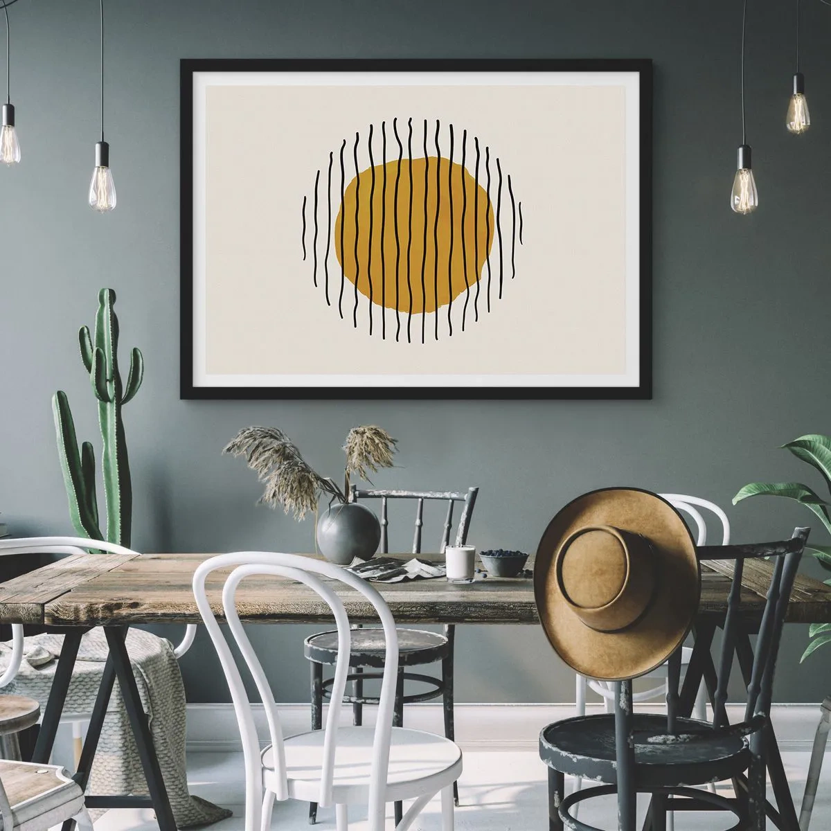 Plakat w czarnej ramie - Abstrakcja drżąca od żaru - 91x61 cm