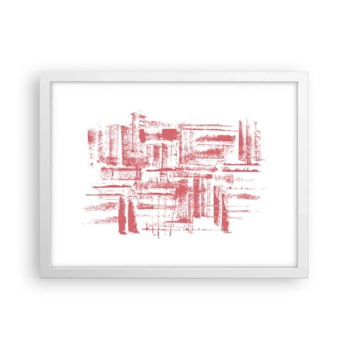 Plakat w białej ramie - Czerwone miasto - 40x30 cm
