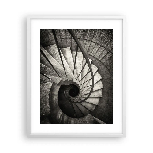 Plakat w białej ramie - Schodami w górę, schodami w dół - 40x50 cm