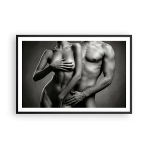 Plakat w czarnej ramie - Adam i Ewa - 91x61 cm