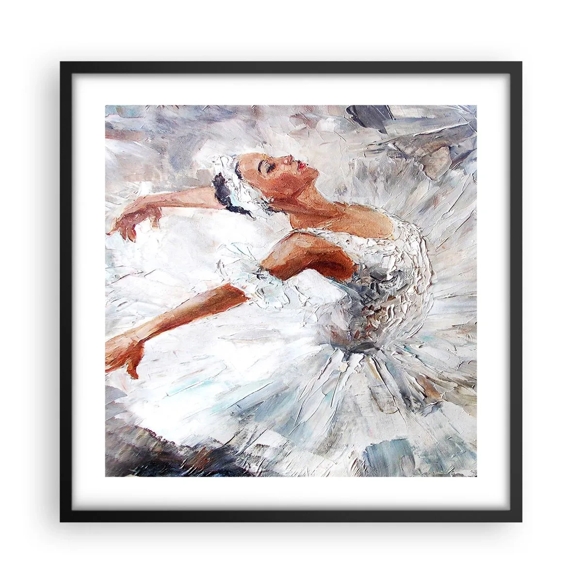 Plakat w czarnej ramie - Delikatna i lekka jak tiul - 50x50 cm