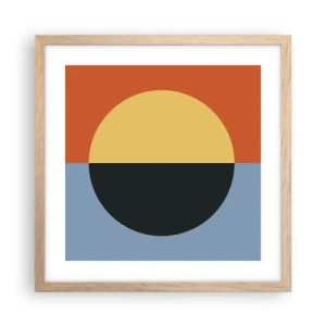 Plakat w ramie jasny dąb - Kompozycja ciepła i chłodu - 40x40 cm