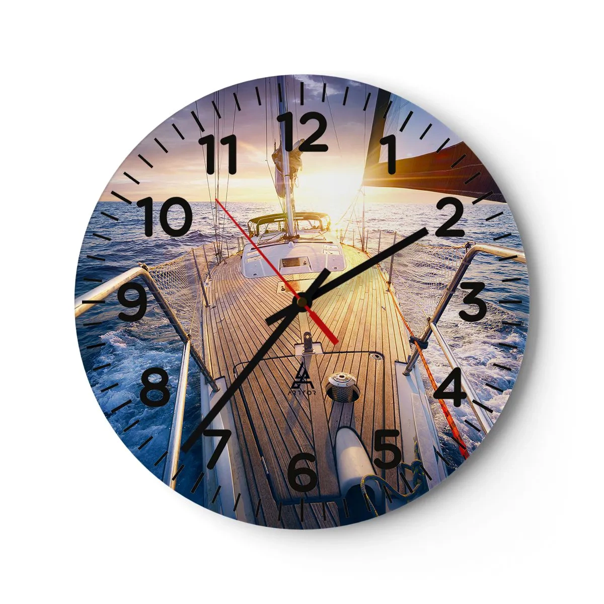 Zegar ścienny - Biegnąca po falach - 30x30 cm
