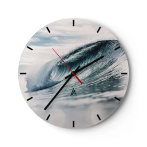 Zegar ścienny - Dynamiczna fala oceanu uchwycona w ruchu - 30x30cm - Wodny szczyt - Nowoczesna dekoracja ścienna do salonu, kuchni i sypialni ARTTOR