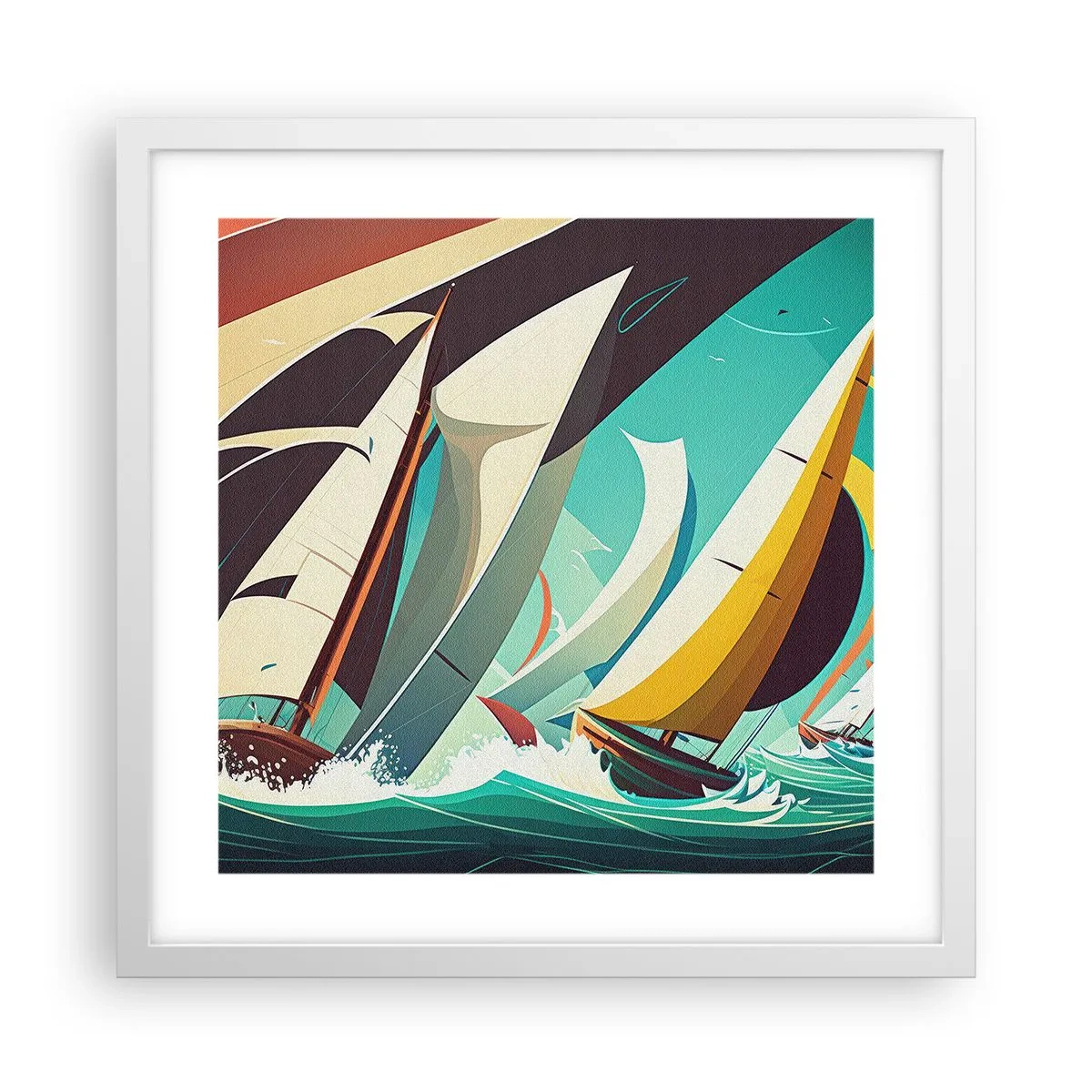 Plakat w białej ramie - Z żywiołami za pan brat - 40x40 cm