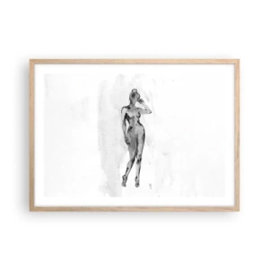 Plakat w ramie jasny dąb - Studium ideału kobiecości - 70x50 cm