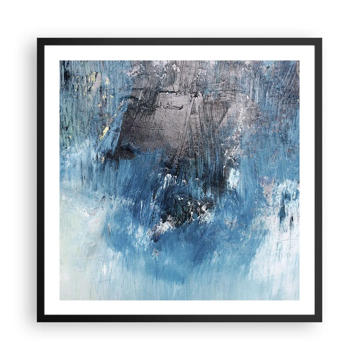 Plakat w czarnej ramie - Błękitna rapsodia - 60x60 cm