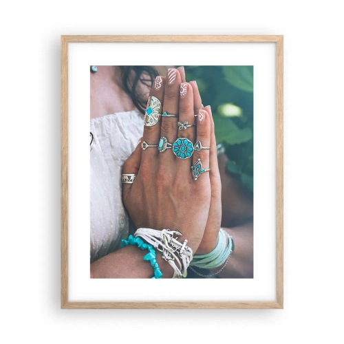 Plakat w ramie jasny dąb - Witaj w centrum bytu - 40x50 cm