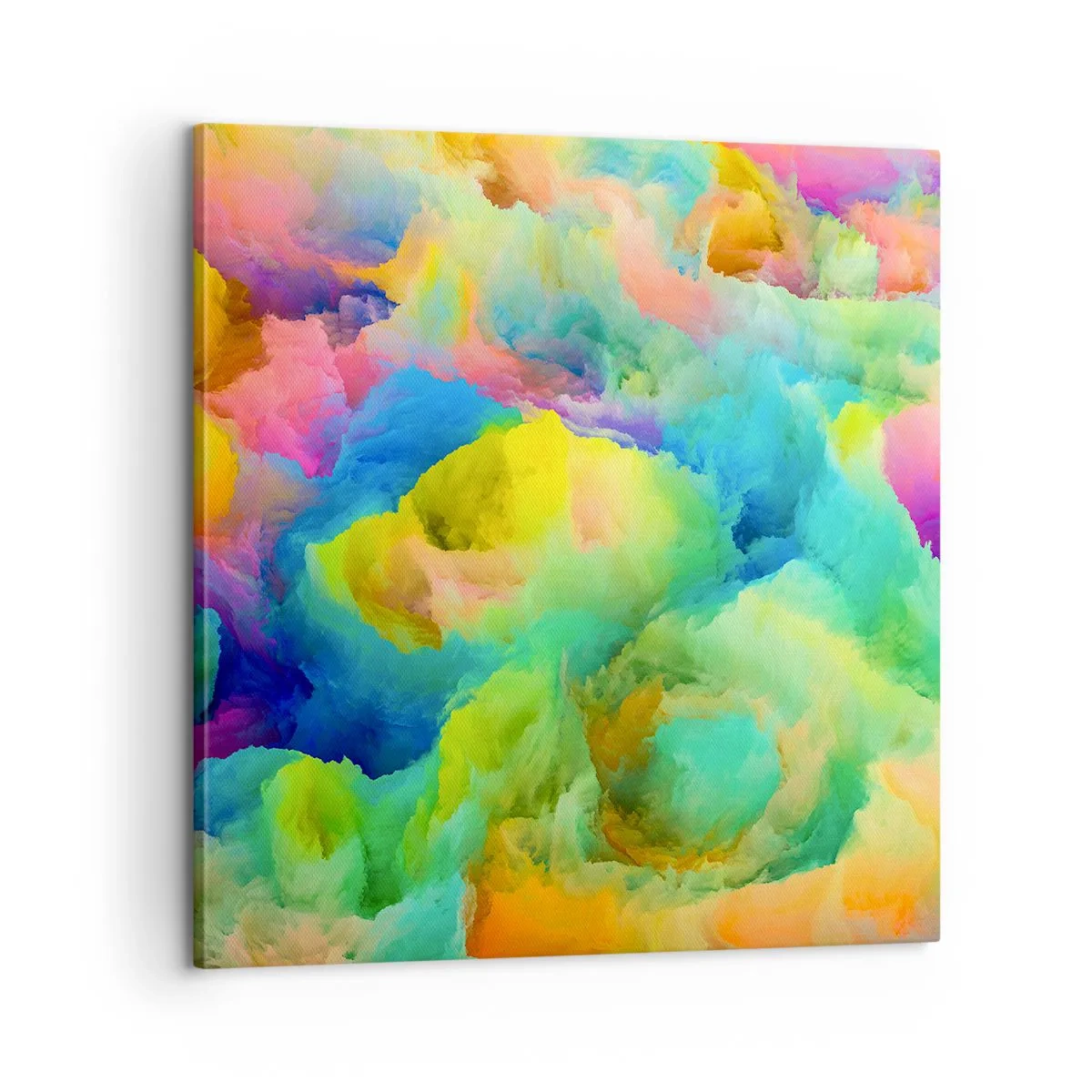 Obraz na płótnie - Tęczowy puch - 60x60 cm