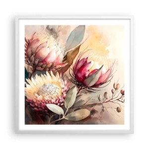 Plakat w białej ramie - Z profilu i en face - 60x60 cm