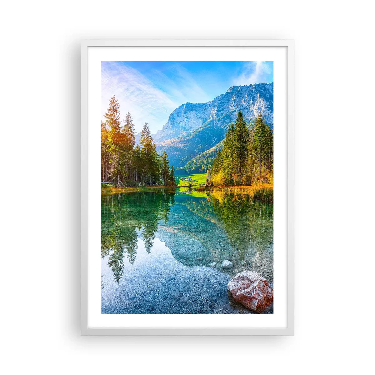 Plakat w białej ramie - Łagodność jesieni - 50x70 cm