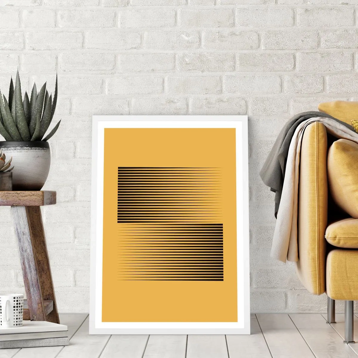 Plakat w białej ramie - Kwadratura przeciwieństw - 50x70 cm