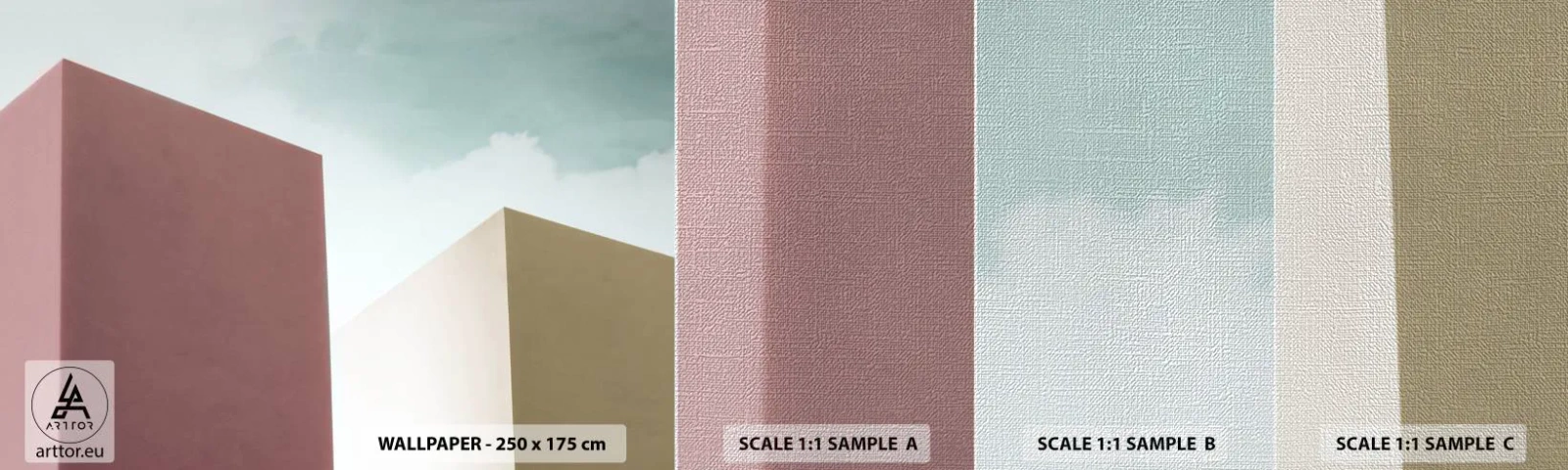 Fototapeta Próbka Premium Canvas - Geometria słonecznego lata - Budynki, Architektura, Trójwymiarowy - 100x30 cm