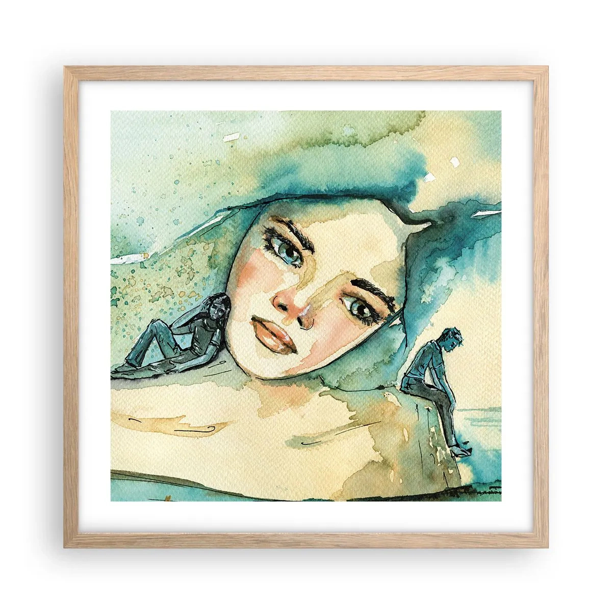 Plakat w ramie jasny dąb - Am I blue? - 50x50 cm