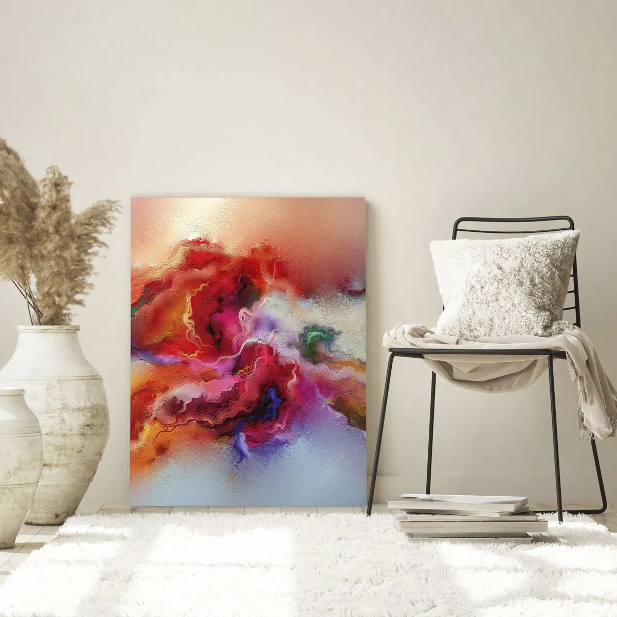 Obraz na szkle - Kolorowa abstrakcja przypominająca wirujące smugi dymu - 50x70cm - Jak pochwycić marzenia - dym - Nowoczesna dekoracja ścienna do salonu, kuchni i sypialni ARTTOR