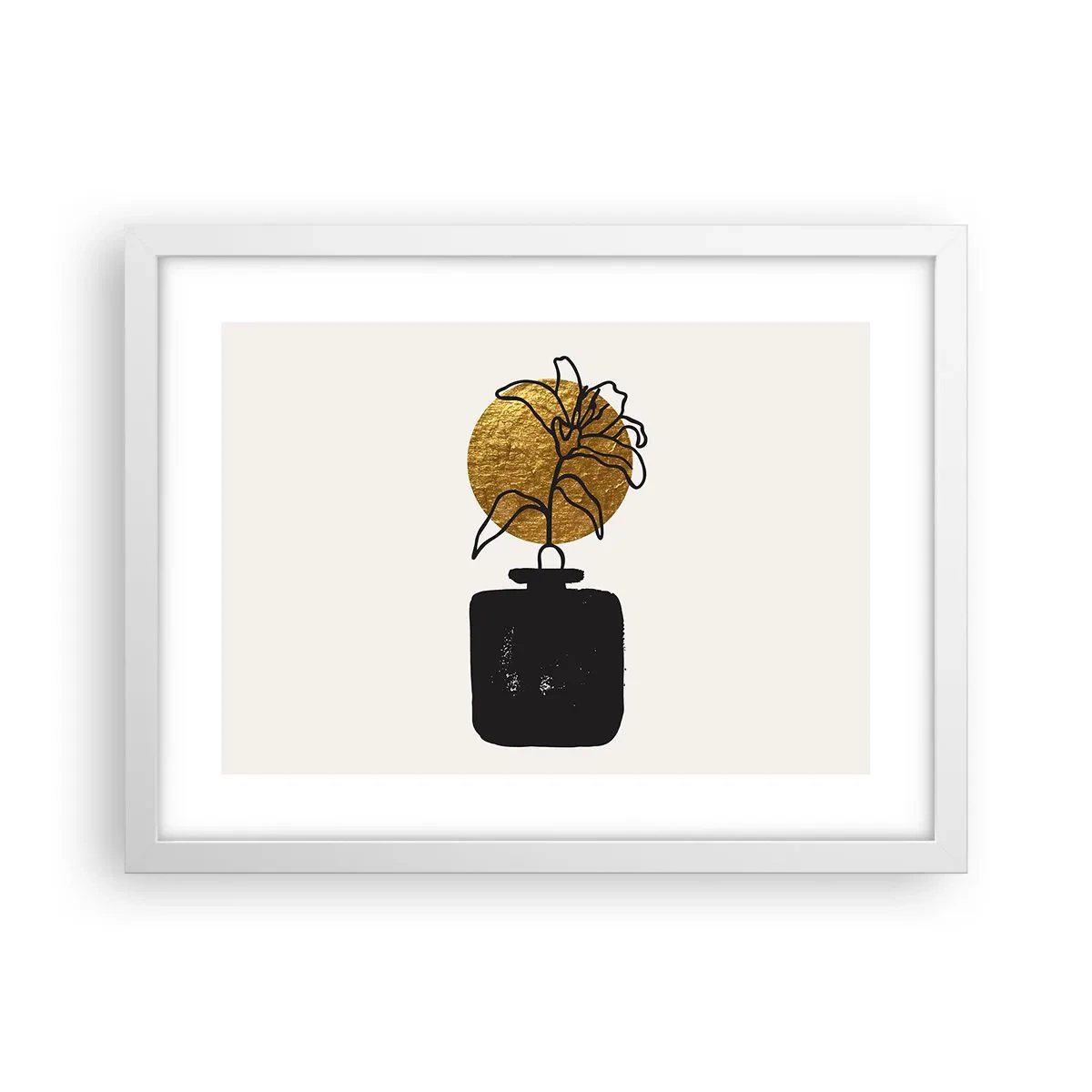 Plakat w białej ramie - Piękno na wagę złota - 40x30 cm