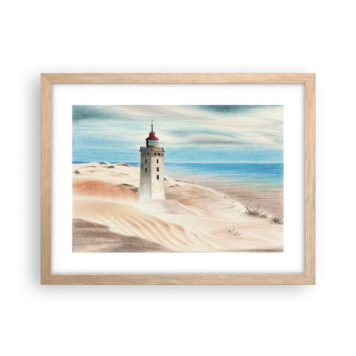 Plakat w ramie jasny dąb - Zawsze wpatrzona w morze - 40x30 cm