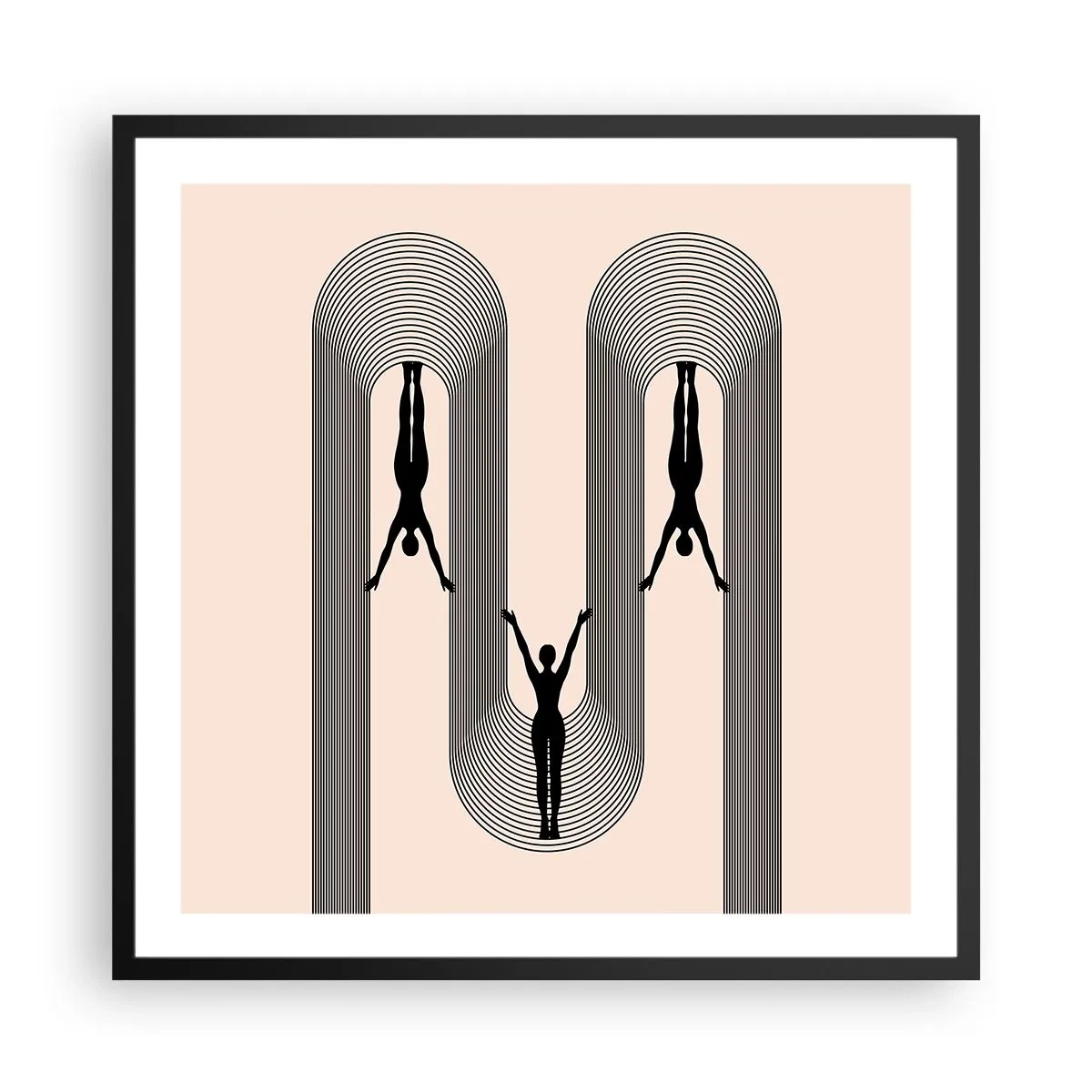 Plakat w czarnej ramie - Do góry nogami - 60x60 cm