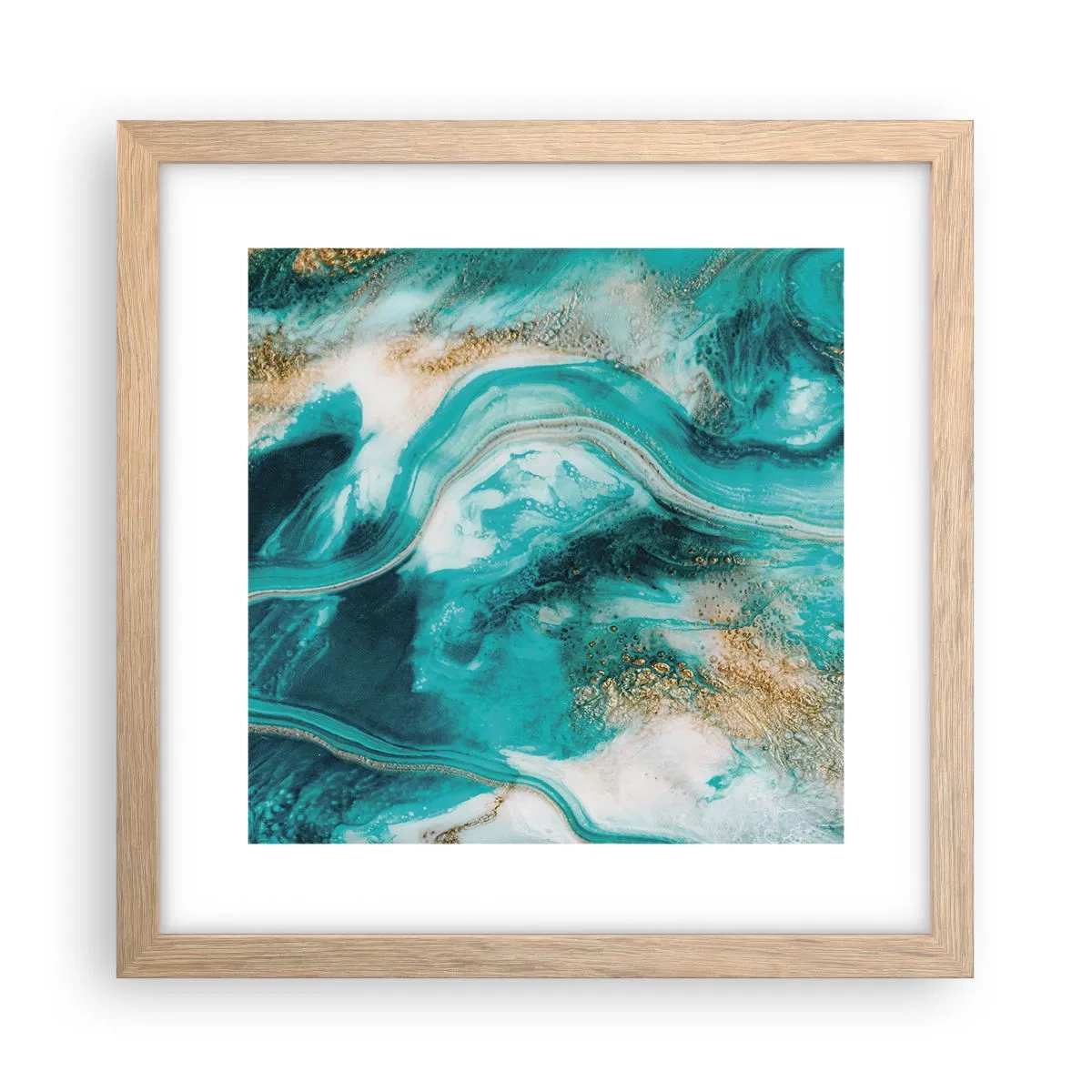 Plakat w ramie jasny dąb - Rzeka złota - 30x30 cm
