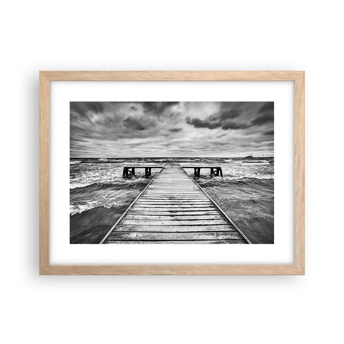 Plakat w ramie jasny dąb - Czekam na wiatr, co rozgoni… - 40x30 cm