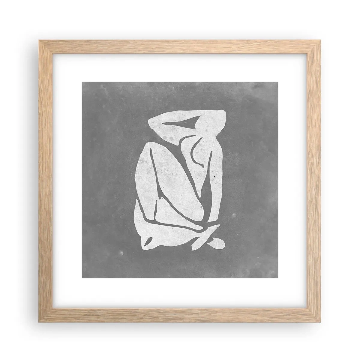 Plakat w ramie jasny dąb - W zamyśleniu - 30x30 cm