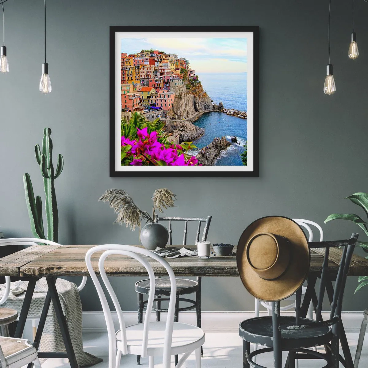 Plakat w czarnej ramie - Śmiejące się miasto - 30x30 cm