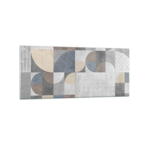 Obraz na szkle - Geometryczny wzór w pastelowych odcieniach - 120x50cm - Ceramiczna fantazja - Nowoczesna dekoracja ścienna do salonu i sypialni ARTTOR