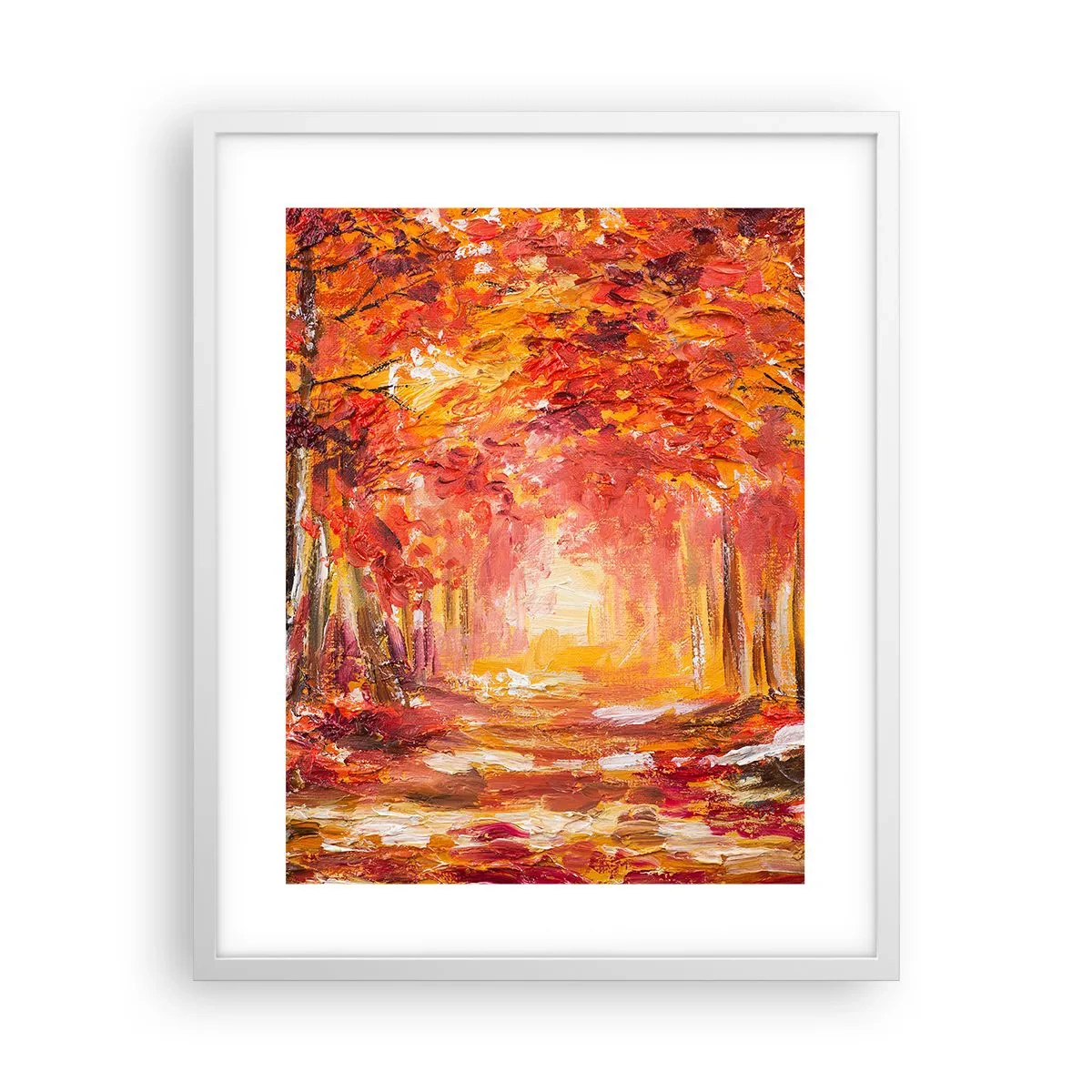 Plakat w białej ramie - Miedziany las - 40x50 cm