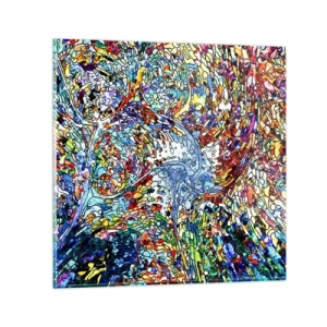 Obraz na szkle - Witraż kroplisty - 40x40 cm