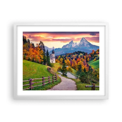 Plakat w białej ramie - Pejzaż jak malowanie - 50x40 cm
