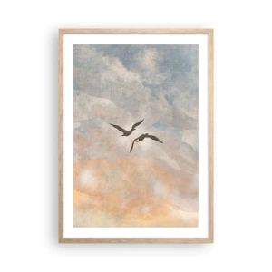 Plakat w ramie jasny dąb - Podniebny taniec - 50x70 cm