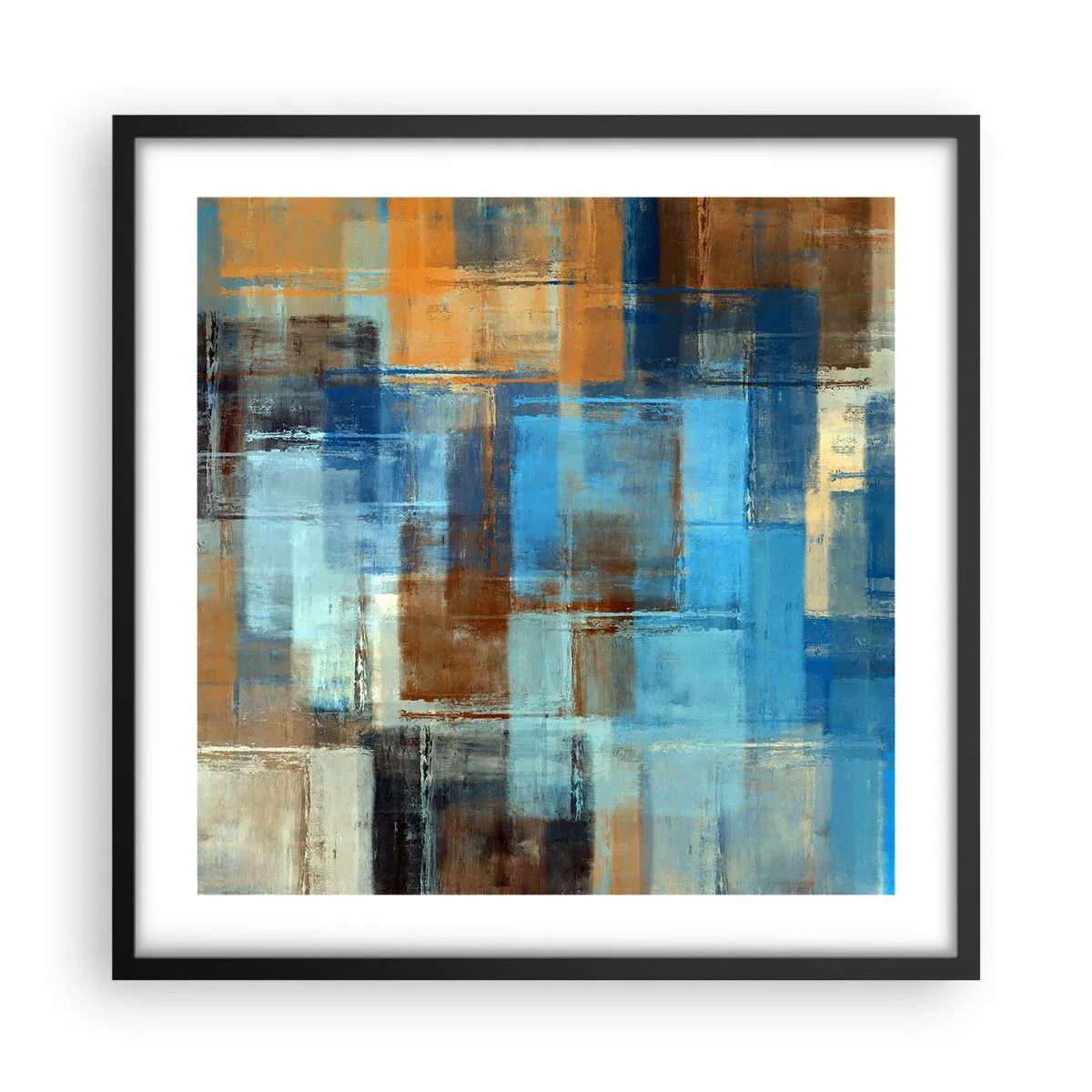 Plakat w czarnej ramie - Przez błękitną zasłonę - 50x50 cm