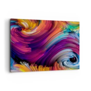 Obraz na płótnie - Abstrakcyjne wiry w żywych kolorach - 100x70cm - Początek nowego świata - Nowoczesna dekoracja ścienna do salonu, kuchni i sypialni ARTTOR