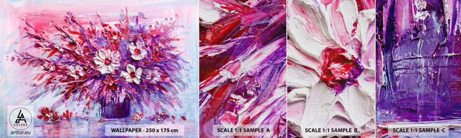 Fototapeta Próbka Premium Canvas - Niewinność i namiętność  - Kwiaty, Bukiet Kwiatów, Ogród - 100x30 cm