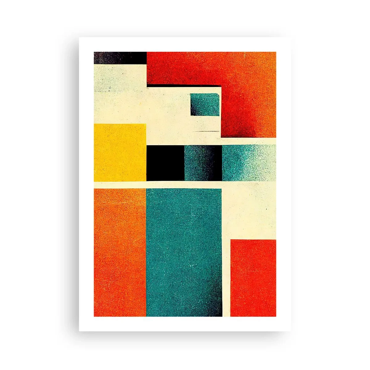 Plakat - Geometryczna abstrakcja w stylu modernistycznym - 50x70cm - Abstrakcja geometryczna – dobra energia - Nowoczesna dekoracja ścienna do salonu, kuchni i sypialni ARTTOR