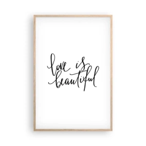 Plakat w ramie jasny dąb - Czytaj i powtarzaj - 61x91 cm