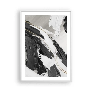 Plakat w białej ramie - Abstrakcja z rozmachem - 50x70 cm