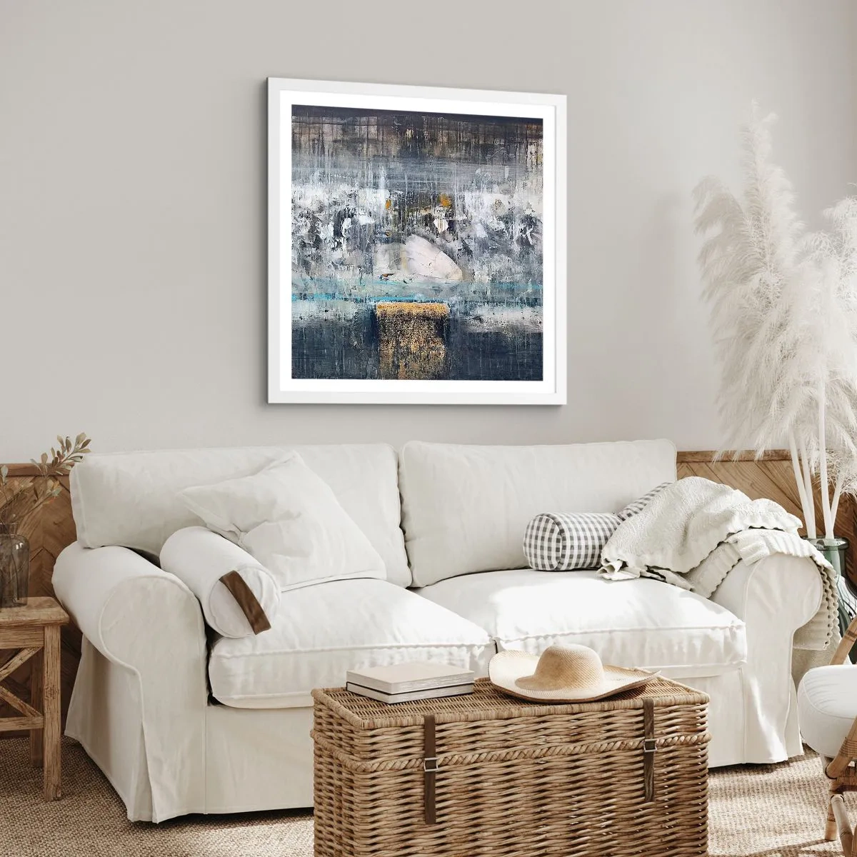 Plakat w białej ramie - Jak po lodzie, jak po grudzie - 60x60 cm