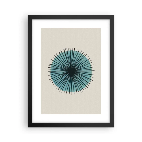 Plakat w czarnej ramie - Promieniście na błękicie - 30x40 cm